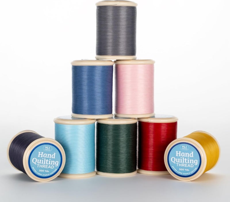 YLI Threads YLI Hand Quilting Thread - 100% Egyptian Cotton, Glazed, Strong & Tangle-Free, 500 yd. Spool - Light Brown - Image 5